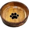 AdvancePet Rnd Wood Bowl PawSm